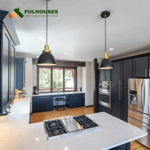 blue kitchen cabinets