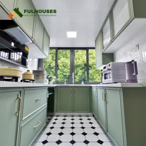 green kitchen cabinets