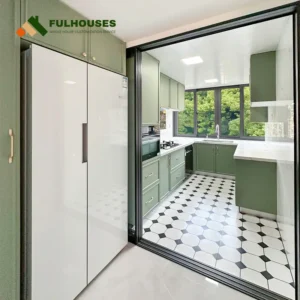 green kitchen cabinets