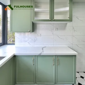 green kitchen cabinets