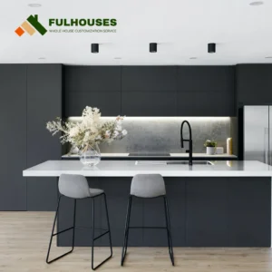 Custom Modern Grey Kitchen Cabinets