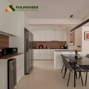 Custom Modern White Kitchen Cabinets
