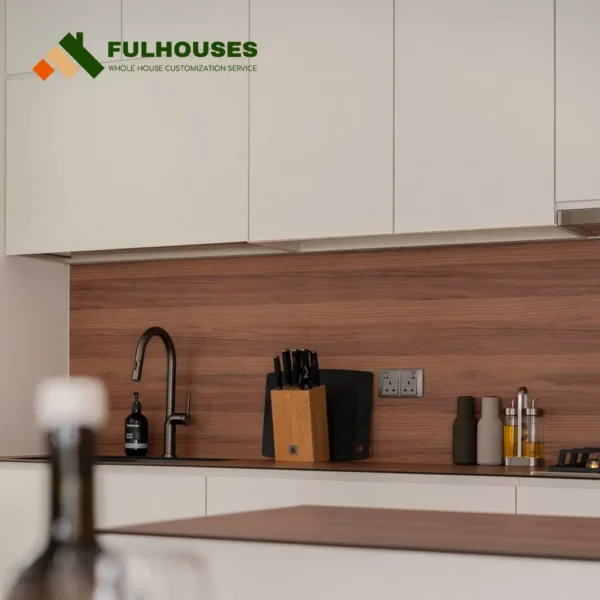 Custom Modern White Kitchen Cabinets - Image 4