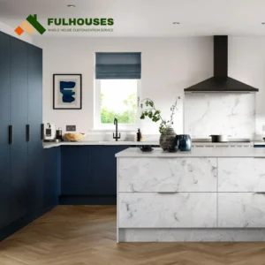 Custom Modern Navy Blue Kitchen Cabinets