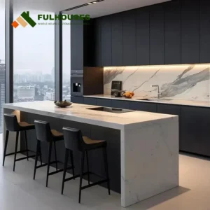 Custom Modern Black Kitchen Cabinets