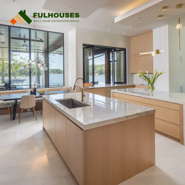 Custom Oak Kitchen Cabinets Modern - Image 3