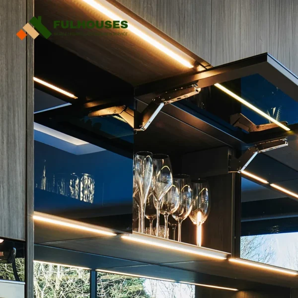 Custom Walnut Kitchen Cabinets Modern - Image 5
