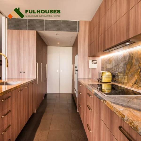 Custom Light Wood Kitchen Cabinets Modern - Image 4
