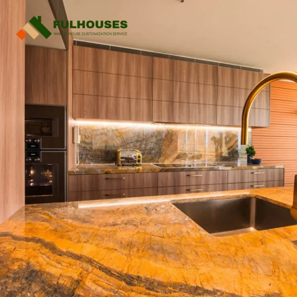 Custom Light Wood Kitchen Cabinets Modern - Image 3