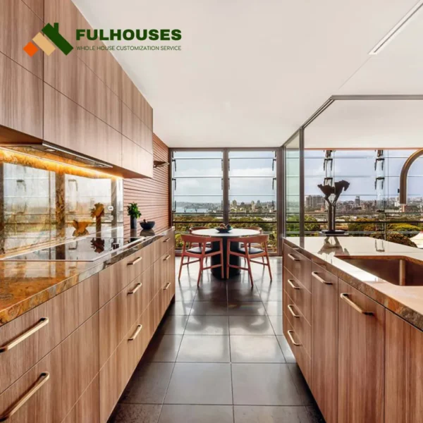 Custom Light Wood Kitchen Cabinets Modern - Image 5