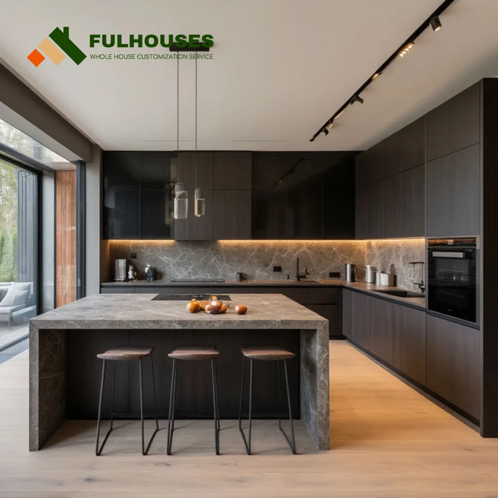 Custom High End Modern Kitchen Cabinets