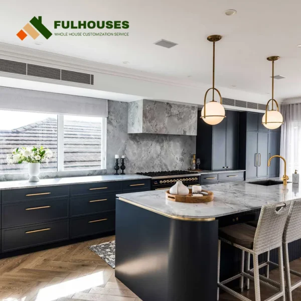 Custom Farmhouse Blue Kitchen Cabinets - Image 8