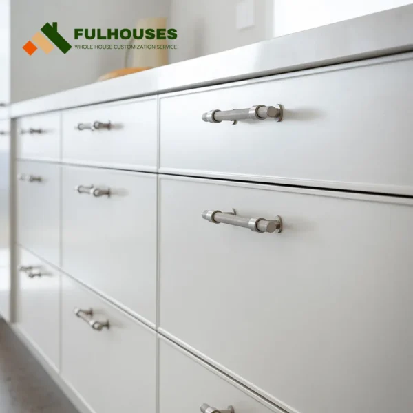 Custom Farmhouse White Kitchen Cabinets - Image 4