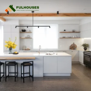 Custom Farmhouse White Kitchen Cabinets