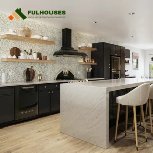 Custom Black Shaker Kitchen Cabinets