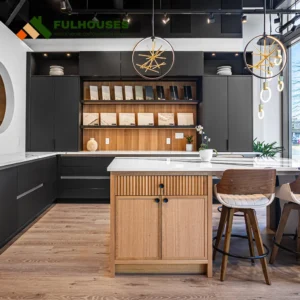 Custom Matte Black Kitchen Cabinets