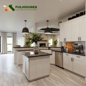 Custom Warm White Kitchen Cabinets