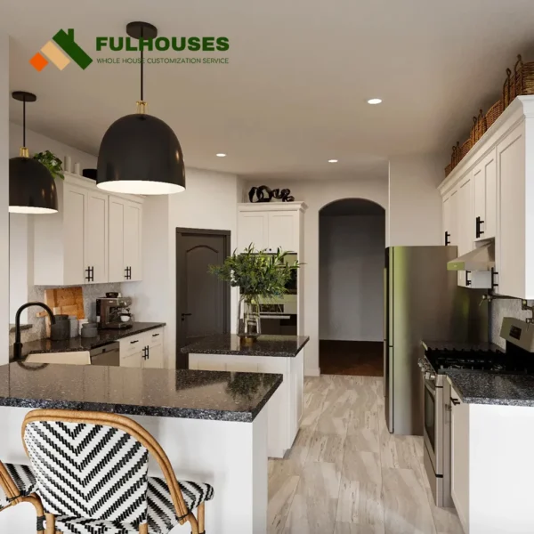 Custom Warm White Kitchen Cabinets - Image 3