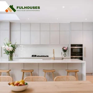 Custom White Kitchen Cabinets With White Countertops