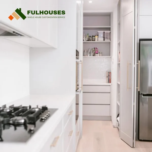 Custom White Kitchen Cabinets With White Countertops - Image 9