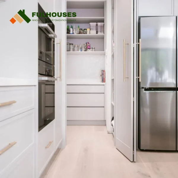 Custom White Kitchen Cabinets With White Countertops - Image 8