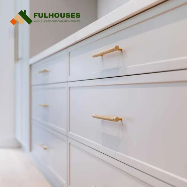 Custom White Kitchen Cabinets With White Countertops - Image 6