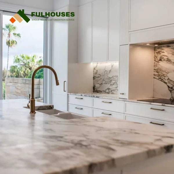 Custom White Kitchen Cabinets With Black Appliances - Image 9